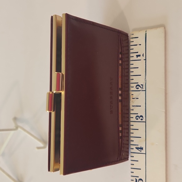 Burberry Burgundy Leather Card Holder/Coin Case - Picture 10 of 11